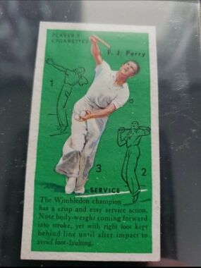 1936 John Player And Sons Fred F. J Perry Tennis Card EX/M